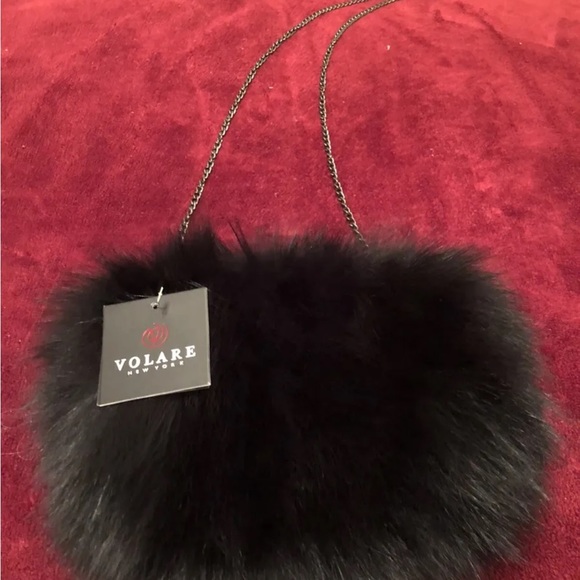 Muff~Crossbody Chain removable Handbag Muff Genuine Black Fox - Picture 4 of 6